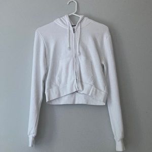 Brandy Melville cropped zip up hoodie